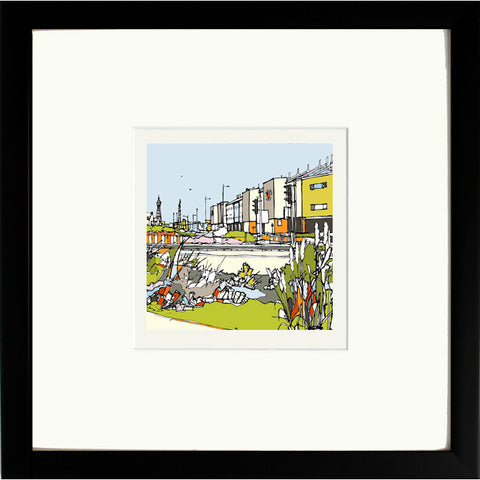 Print of Blackpool FC, Bloomfield Road in a Black Frame image of