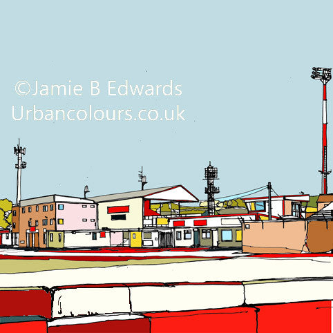 Jamie B Edwards | Urban Colours | Whaddon Road Print | Cheltenham Town Print | Cheltenham Town Gift