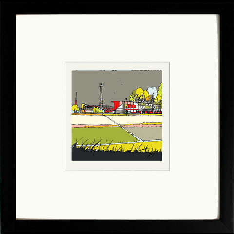 Print of Swindon Town's County Ground in Black Frame image of