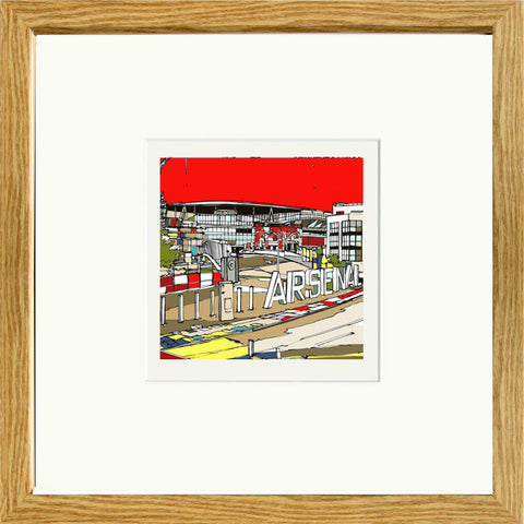 Arsenal Ashburton Grove Stadium Print Oak Frame