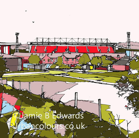 Print of Barnsley FC's Oakwell Ground image of