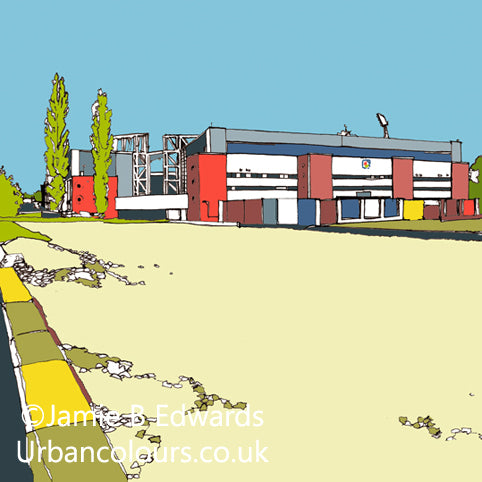 Blackburn Rovers Football Stadium Gift Graphic Design A3 Stampa artistica - Ewood Park Rovers FC Ground Designs