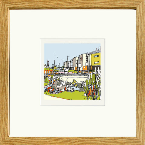 Print of Blackpool FC, Bloomfield Road in an Oak Frame image of
