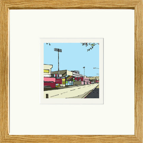 Burnley FC's Turf Moor Ground Print Framed in Oak image of