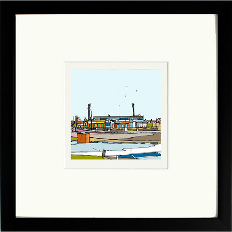 Print of Chesterfield FC's Salter Gate Ground Black Frame image of 
