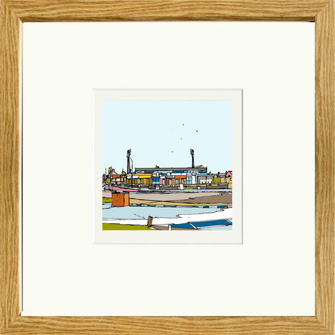 Print of Chesterfield FC's Salter Gate Ground Oak Frame image of 