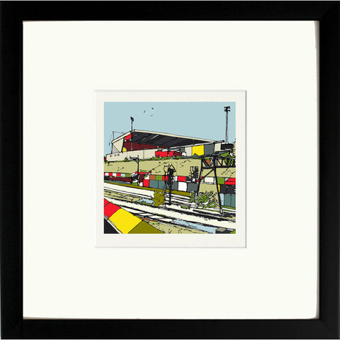 Print of Gresty Road Crewe Alexandra FC with Black Frame image of 