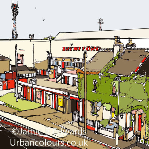 Print of Brentford FC's Griffin Park image of