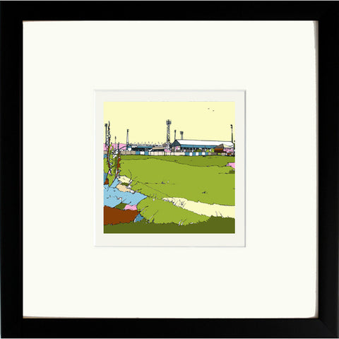Print of Boundary Park Oldham Athletic FC in Black Frame image of