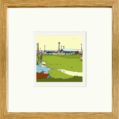 Print of Boundary Park Oldham Athletic FC in Oak Frame image of