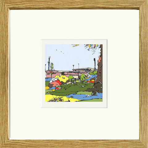 Print of Port Vale FC's Vale Park in Oak Frame image of