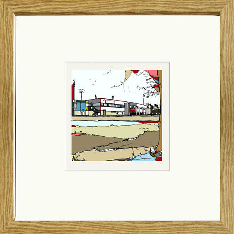 Print of Scunthorpe United FC's Glanford Park in a Oak Frame image of