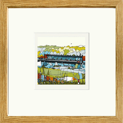 Print of Wycombe Wanderers Adams Park Ground in Oak Frame image of